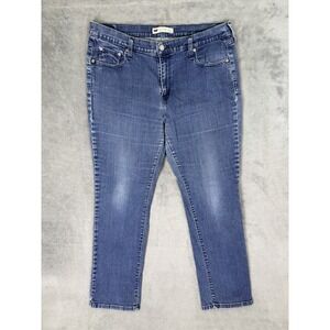 Levis 505 Jeans Womens 16 M Blue Medium Wash Denim Straight Mid Rise Stretch
